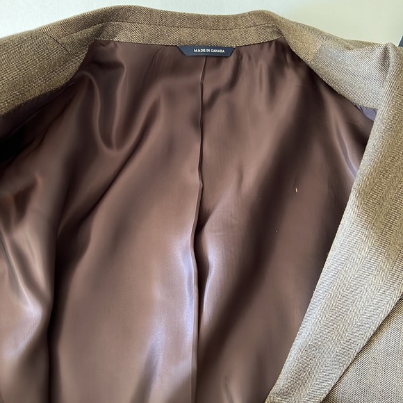 Ralph Lauren 2-Button Blazer Brown Silk Jacket Blazer New 46 Long - Picture 13 of 16